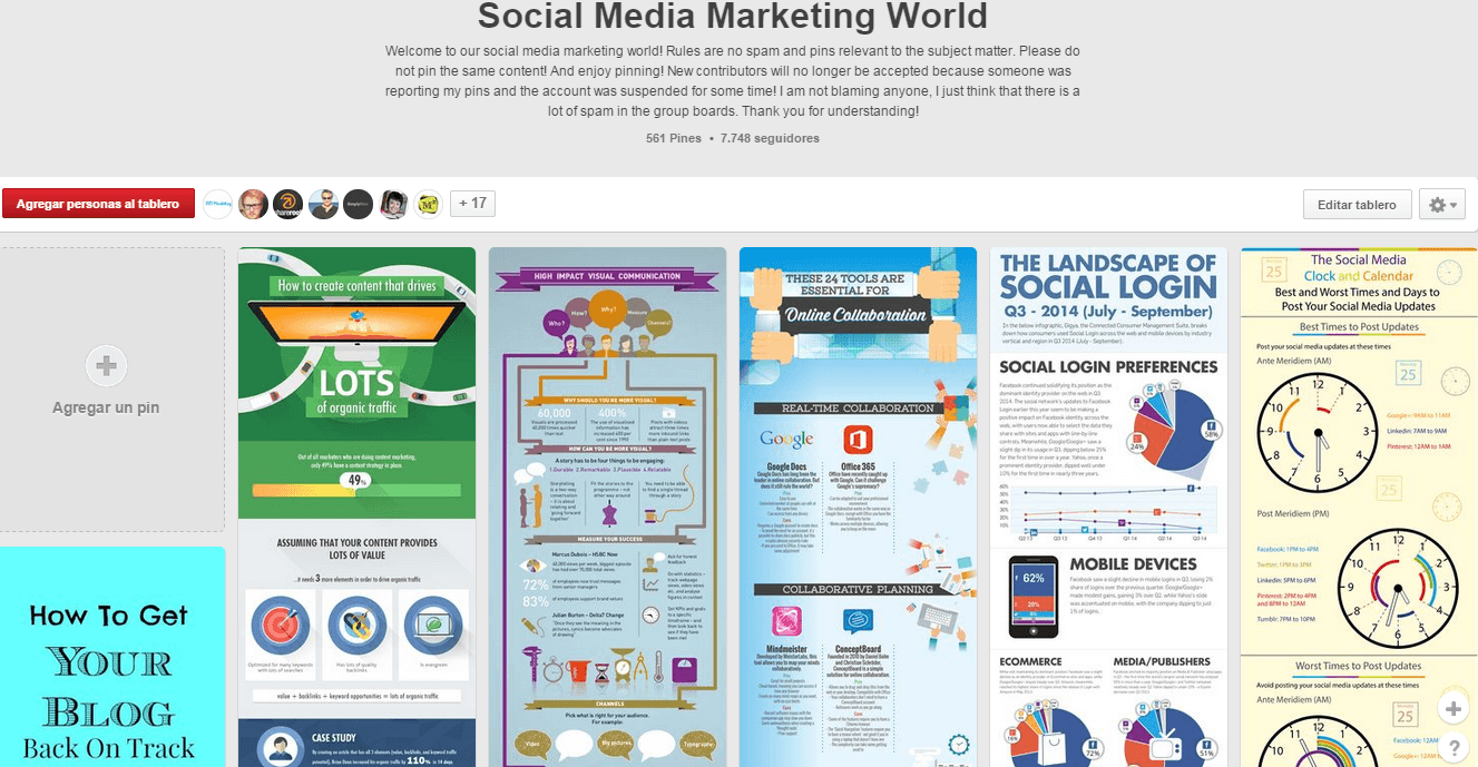 tablero grupal Pinterest