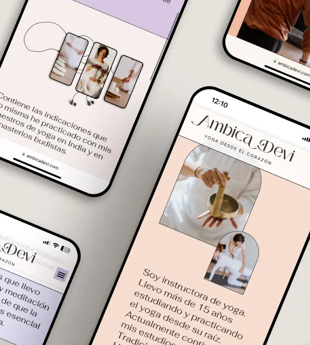 Diseño web personalizado para Ambica Devi